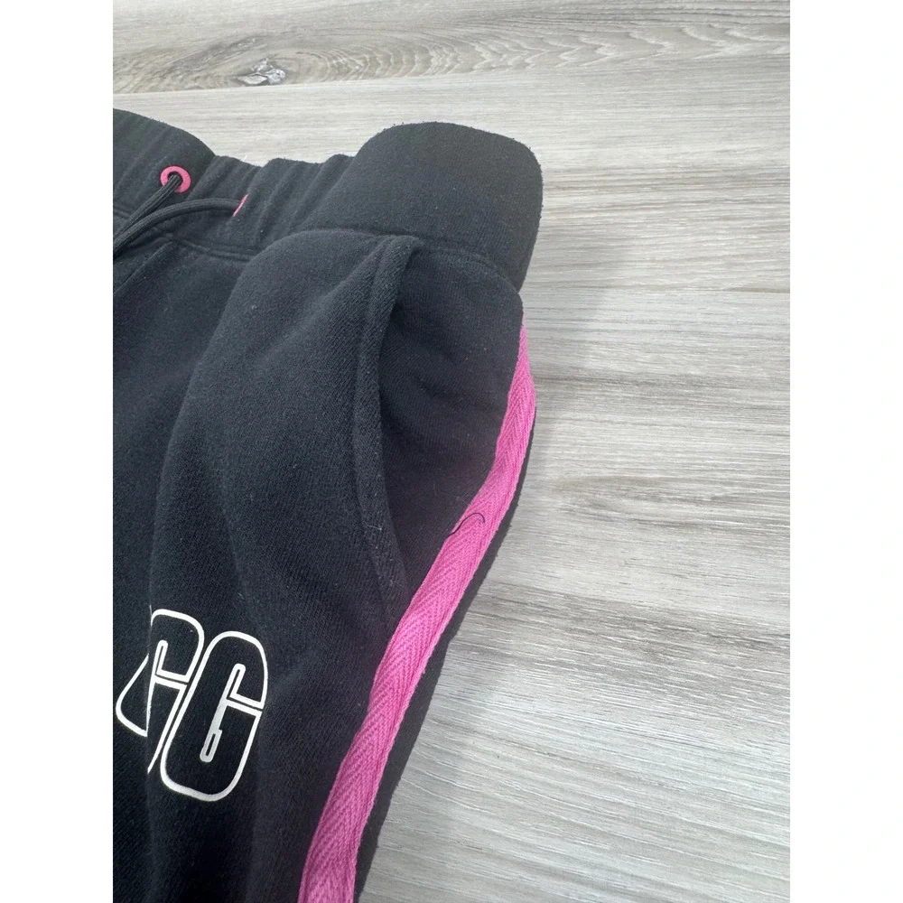 UGG Black Joggers Hot Pink Side Stripe Y2K Sporty Aesthetic XS Cozy Lounge Pants